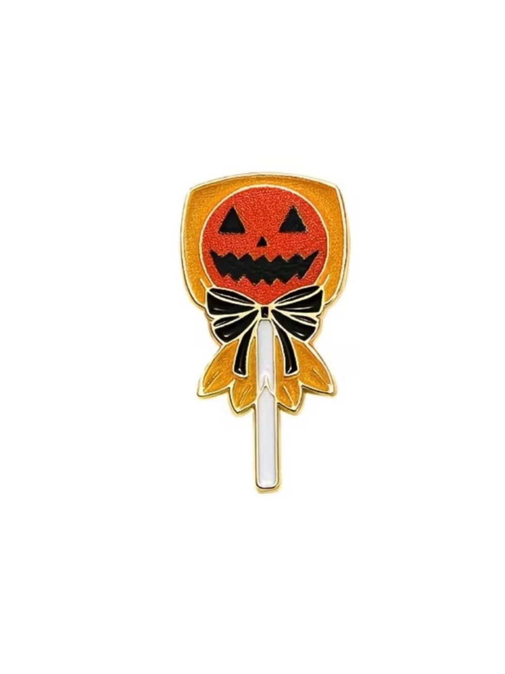 Jack-o'-Lantern Lollipop Enamel Pin - Picture 3 of 4